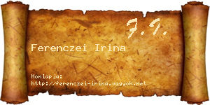 Ferenczei Irina névjegykártya